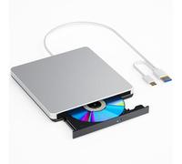 External Blu ray Drives Read/Write Compatible with Blu ray Burner Compatible USB 3.0/Type-C/Win7-11 OS Compatible with Read BD/DVD/CD Comes with English Manual and One-Year Warranty（Silver）