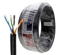 External CAT5e-CCA Outdoor Use Ethernet Network Cable Reel UTP Black 30m