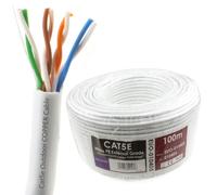 Kenable External Cat5E Outdoor Use Copper Ethernet Network Cable Reel Utp 100M White