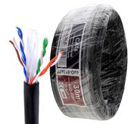 External CAT6 Outdoor Use COPPER Ethernet Network Cable Reel UTP 30m Black