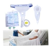 External Catheter for Men, Breathable Silicone Male Urine Collector with 2PCS 1000/2000ml Bag, Reusable Portable Urine Bags for Men
