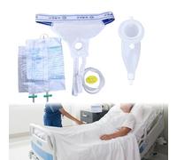 External Catheter for Men, Breathable Silicone Male Urine Collector with 2PCS 1000/2000ml Bag, Reusable Portable Urine Bags for Men