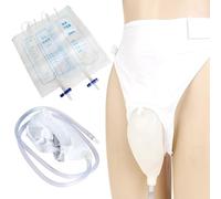 External Catheter for Women, Wearable Silicone Female Urinal for Bedridden with High-Elasticity Waist Belt, Reusable Portable Womens Urinal with 2 Pee Bags