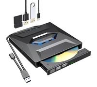 External CD Drive USB 3.0 Type C, External CD DVD Drive and Burner for PC, Laptop, Desktop Computer, Compatible for Windows XP/Vista / 7/8 / 10/11 / Linux/Mac OS