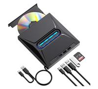 External CD DVD Burner Blu Ray CD/DVD+/-RW Drive SD Card Reader ROM Player For Laptop Desktop Clear Picture Quality Stable Audio(Only Read)