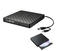 External CD DVD Drive for Laptop USB 3.0 and Type-C 3.1 Interface Mobile Burner Portable CD DVD +/-Rw Drive Reader Slim Optical DVD Drive for Laptop Desktop PC Windows 11/10/8/8 MacBook Mac OS Linux