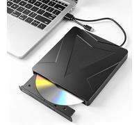 External CD DVD Drive for Laptop, USB 3.0 & Type-C Portable CD DVD +/-RW Drive, DVD/CD ROM Burner Reader, Slim Optical DVD Drive, CD Player for Windows 11/10/8/7/XP Linux macOS Laptop Desktop MacBook
