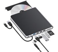 External CD DVD Drive for Laptop USB 3.0 USB C CD Burner External DVD Drive Portable CD ROM Burner Reader Writer Drive External DVD Player for Laptop Desktop PC Windows 11/10/8/7 MacBook Mac OS Linux