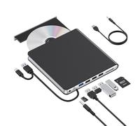 External CD DVD Drive for Laptop USB 3.0 USB C CD Burner External DVD Drive Portable CD ROM Burner Reader Writer Drive External DVD Player for Laptop Desktop PC Windows 11/10/8/7 MacBook Mac OS Linux