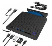 External CD DVD Drive Type C USB 3.0 Extended Cable Backup Power Line for Portable DVD Player CD/DVD /-RW Burner Reader, compatible with Laptop, Desktop PC, Apple Mac, Macbook