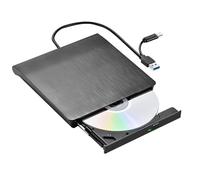 External CD DVD Drive, Type-C USB 3.0 Portable Drive Reader DVD CD RW Writer Burner Player Optical DVD Drive External Disk Drive for Laptop, Desktop, PC, Mac, IOS, Windows 11/10/8/7 / XP/Linux/Vista