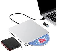 External CD DVD Drive, USB C USB 3.0 Slim CD/DVD +/-RW Drive Reader Slot in CD ROM Burner Writer, External Disc Drives DVD Player for Laptop PC MacBook Windows 11 10 Mac OS with Carrying Case