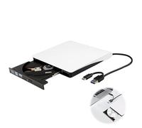 External CD DVD VCD Drive USB 3.0 Type-C +/-RW Optical Portable Slim Player ROM Burner Writer Reader for Lenovo Dell HP ASUS Apple Laptop PC Desktop Windows/Linux11/10/7/8/Vista/XP Mac Macbook(White)