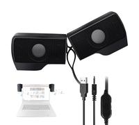 External Clip-on Computer Speaker - USB Wired Multimedia Sound Bar for Laptop, PC, Monitor | Compact Audio Solution for , Work, Learning, Office Desk, Home Entertainment, or Video Conferencing