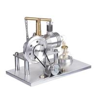 External Combustion Engine Kit, Mini Generator Motor Experiment Toy with LED Lamp and Balance Bar Design for Technology and Physical Science Enthusiasts