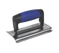 External Curved Edging Trowel 6" X 3", Cold-Forged Stainless Steel Blade, Stainless Steel Shank, Ergonomic Soft-Grip Handle, 1 in Pack