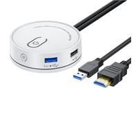 External desktop power control switching with easy access USB and 3.5mm audio options