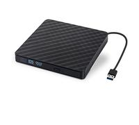 External DVD CD USB 3.0 Ultra Slim Portable DVD Writer - External USB CD Drive DVD ROM CD Player/Rewriter +/-RW writer burner player, Great Compatible With Windows/Mac OS/Laptop/PC/Desktops