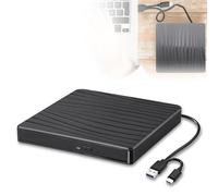 External DVD Drive, USB 3.0 and Type-C Portable CD DVD +/-RW ROM Drive for Laptop PC Desktop, CD DVD Burner Reader Compatible with Windows XP / 2003 / Vista /7 /8/10/11 Linux Operating Systems