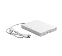 External Floppy Drive USB 3.5 Inch Portable External Floppy Drive 1.44MB USB Floppy Disk Drive Computer Accessories for Win 10 / 7 / 8 / Vista / XP / ME / 2000 / SE / 98 (White)