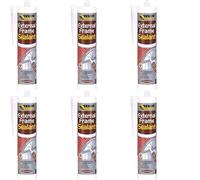 External Frame Sealant, White, Flexible Acrylic, Weatherproof, Overpaintable, 290ml, Pack of 6