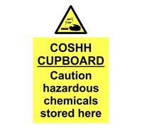 External Grade Danger COSHH Cupboard Caution Hazardous Chemicals Stored Here Warning Sign Self Adhesive Gloss Sticker A4 297mm x 210mm