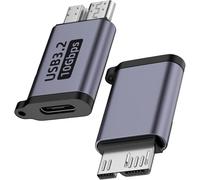 External Hard Drive Cable Converter 2PCS 10Gbps USB C to Micro B Adapter, USB C Female to Micro B Male Adapter Compatible with Toshiba, HDD, Seagate, WD, Galaxy S5 Note 3, HDD etc