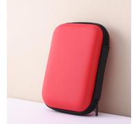 External Hard Drive Case 2.5 Inch Shockproof EVA Storage Bag for HDD SSD with Mesh Pocket - Black Protective Travel Pouch 14x10x4cm(Red)
