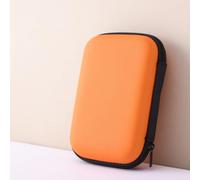 External Hard Drive Case Portable Hard Disk Protector Slim Carry Pouch for Data Cables - Red(Orange)