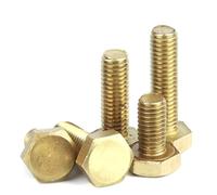 External Hex Head Brass Screw M5 M6 M8 M10 M12 M14 M16 Copper Hexagon Cap Bolt Hexagonal Shape Screw 2Pcs, 2pcs, M14x50mm