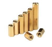 External Hexagon Copper Nut ,M2-M5 Brass Hexagonal Hollow Pillar Double-pass Hex Female Thread Bracket Column Female PCB Motherboard Gasket Nut(18mm (30Pcs)-M4)