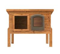 External Microchip Outdoor Cat House Kennel with One Way Privacy Window | Self-heating
