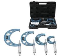 External Micrometer Set of 4, Micrometer Digital 0.01mm Precision Outside Metric Micrometer (0-25mm,25-50mm,50-75mm,75-100mm) Measuring Calipers with 3 Calibration Rods 2 Wrenches Storage Box
