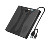 External Optical Drive, 3.0 & DVD/CD Burner For PC, For Laptop, For Mac | 5Gbps Transfer, Dual USB-A & for c Ports, Supports BD/DVD/CD, ABS Material, Compatible With for windows, for mac, for linux