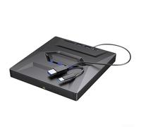 External Optical Drive, 7-in-1 3.0, BD DVD CD Burner Reader, Dual Port High Speed Data Transfer, Compact Docking Station for Laptop Desktop PC Office Travel