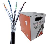 External SHIELDED CAT6A Outdoor Use COPPER Ethernet Cable S/FTP Reel 305m Black