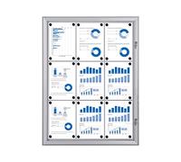 External Slimline Economy Outdoor Drywipe Lockable Notice Board 741mm x 1004mm 9 x A4 SCS9XA4