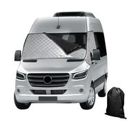 External Thermal Windscreen Cover for Mercedes Sprinter 2006-2018, Silver Front Windscreen Insulation with Opening, Windshield Blackout Snow Ice Shield Dust Sun Screen Wrap