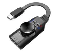 External USB Sound Card - 7.1 Channel Virtual Surround Sound Adapter, Compact Universal Headphone Converter, Volume Button Control | Audio Card Without Driver Installation for Computer