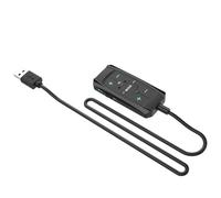 External USB sound card with 7.1 virtual surround for easy game sound management for headset/microphone