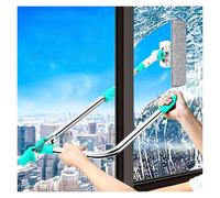 External Window Cleaner U Shaped Design, 3-Section Telescoping Glass Washing Tool, High Floor Windows Cleaning Kit for Home Use