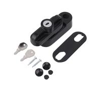 External Window Lock Catch Aluminum Alloy Anti Theft Flat Buckle for Single Double Windows (White Black)(Black)