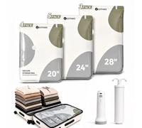 EXTFANS Travel Vacuum Bags with 5000Pa Electric Pump and Hand Pump, 12 Pack Reusable Vacuum Storage Bags with Double Zip Seal, Vacuum Pack Bags for Clothes, Duvets, Luggage and Home