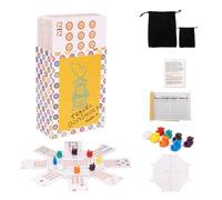 Extguds Mexican Train, Mini Travel Dominoes Game:105 Cards+1Hub for Mexican Train+8 Train Marker+1 Instruction+1 Scoresheet,Double 12 and Double 9 Dominoes Set,2-10 Players (Accessory, White)