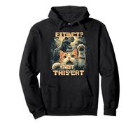 Extinct Not This Cat Funny Cat Selfie T-Rex Dinosaur Meme Pullover Hoodie