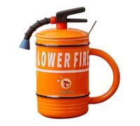 Extinguisher Cup for Fire - 480ml Novelty Coffee Mug, Firefighter Shape, Includes Spoon and Responsibly Lid, Bpa Free Material | Funny Party Cup for Kids Birthday Favors Celebration