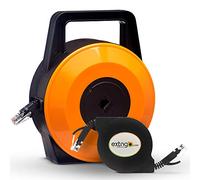 EXTNGO Retractable Ethernet Cable 15m CAT6 Flat - Portable Internet Extension Cord 1 Gbps with RJ45 Male-Female Connector