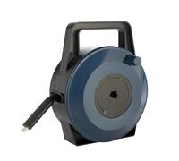 EXTNGO USB-C to Ethernet 15m Cable Reel - Tough-Flat CAT6 Gigabit LAN Adapter, Type-C Plug, Drive-Over Rugged Sheath, Retractable Reel for MacBook iPad Surface Laptop, Plug & Play, Navy Blue