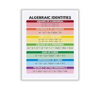 EXTOAOIK Math Classroom Decor Algebra Poster Set Essential Formulas and Concepts Chart for Teachers Students Middle School High School Learning Resource(Unframed,16X24inch(40X60cm))