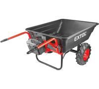 Extol Premium Electric Wheelbarrow, 300 L Trough & 300 kg Load Capacity, 40 V Li-Ion with 6000 mAh Battery, Off-Road Compatible, Black